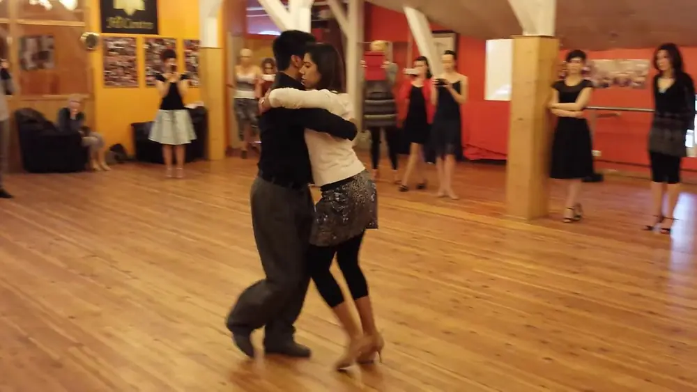Video thumbnail for Sebastián Achaval and Roxana Suarez tango lesson, Caminata (walking), 2014 Riga Tango Fiesta