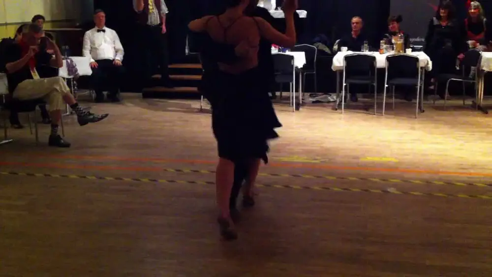 Video thumbnail for Tihamer Bogdan and Katalin Czidor dancing at Milonga de Carnaval, Tango Divino in Örebro