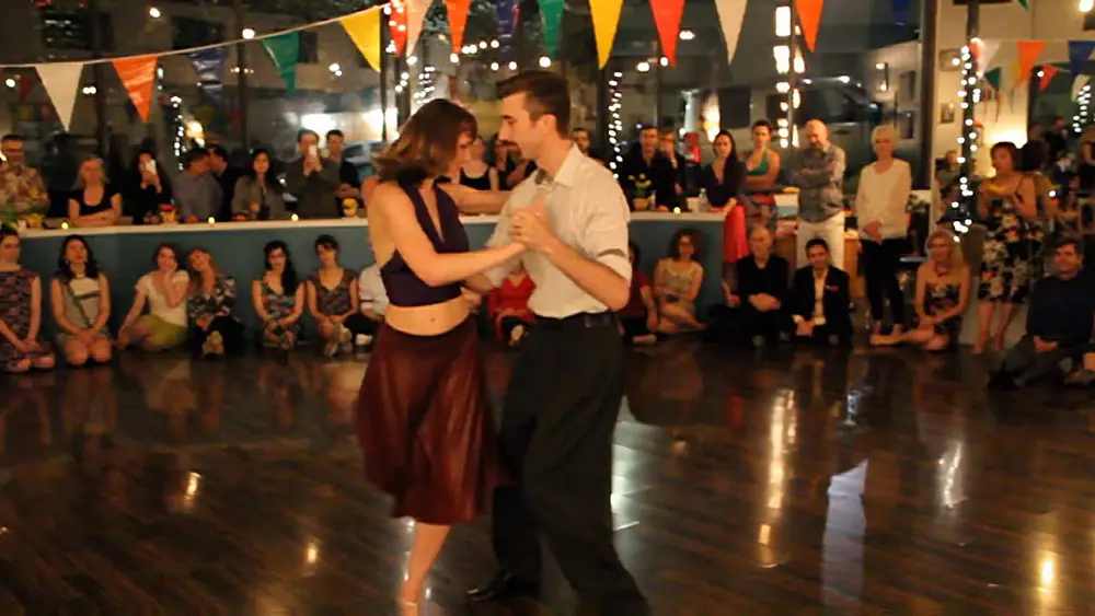 Video thumbnail for Alex Krebs & Courtney Moore, performance No.1, tres leches milonga, March 4, 2016