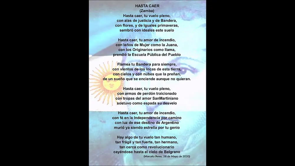 Video thumbnail for HASTA CAER (Piano solo) ZAMBA. A Manuel Belgrano. Marcelo Perea #Manuel Belgrano #Bandera