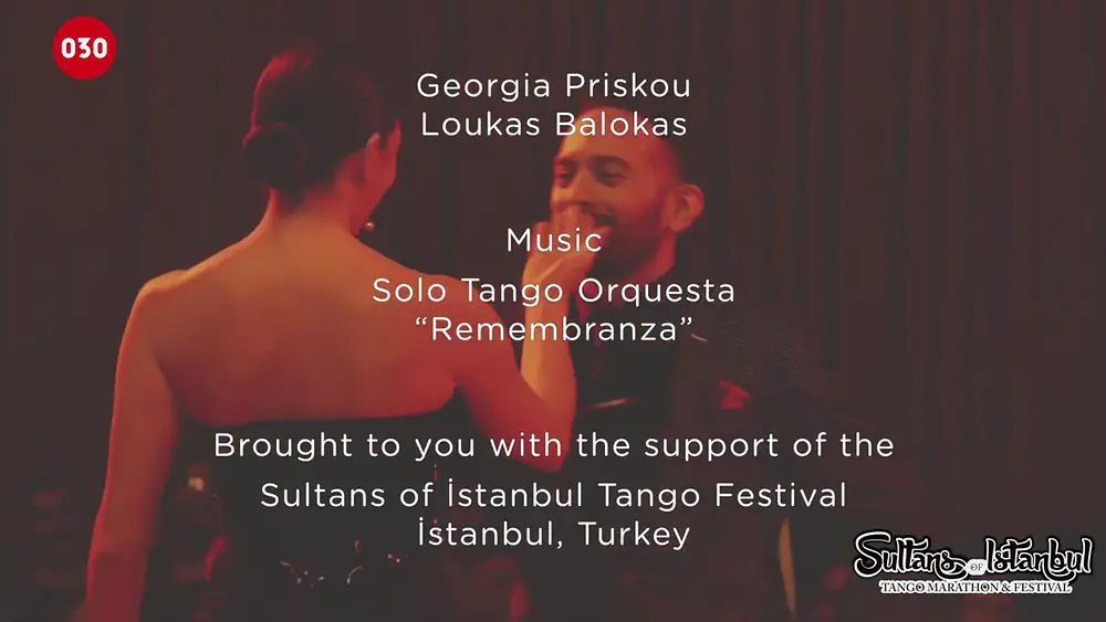 Video thumbnail for Loukas Balokas-Georgia Priskou, Remembranzas, Solo Tango, Sultans of Istanbul Tango Festival