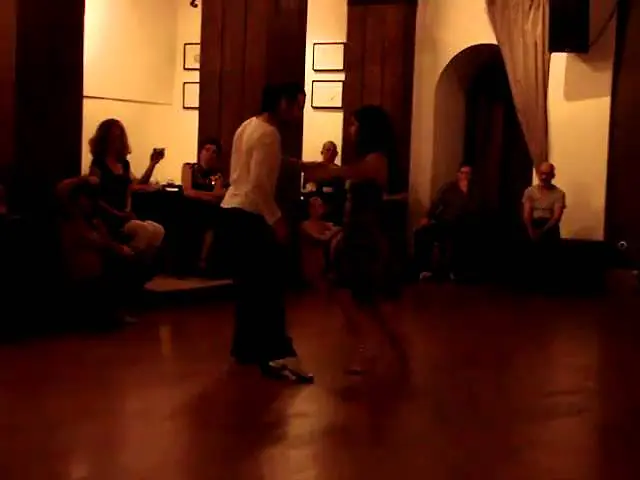 Video thumbnail for Gaya Pisauro and Leando Furlan dancing in milonga El Collectivo, Moscow